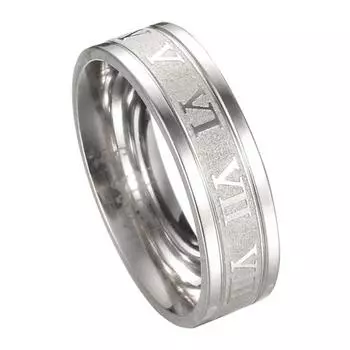 Creative Titanium Steel Finger Ring Roman Numerals Party Punk Jewelry Gift ADM 7 серебряный