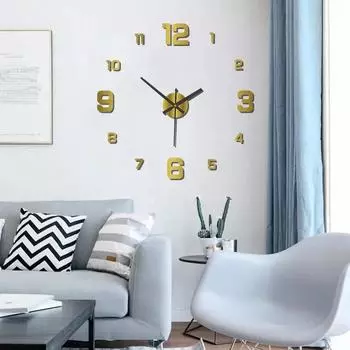 Креативные цифровые настенные часы, безрамные DIY, украшения для дома и декора, декоративные украшения для гостиной, бытовой, немой, офисный декор чёрный