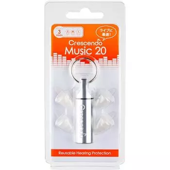 CRESCENDO ear plugs listening to music For live ear protector Music 20 S/M/L natural sound and breathability Comes with S-sized ear tips that fit