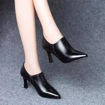 Cresfimix Botas De Mujer женские прохладные темно-синие высококачественные весенние и осенние короткие ботильоны женские модные милые красные туфли A275 35