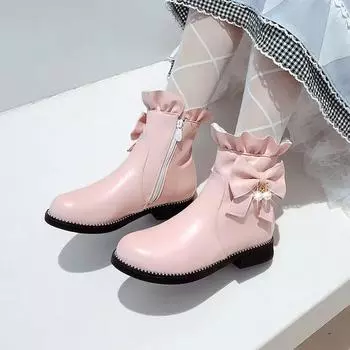 Cresfimix Botas Femininas Модные милые круглые носки из высококачественной лакированной кожи больших размеров для женщин, женские осенние сапоги A681 34