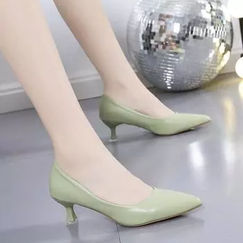 Cresfimix Femmes Talons Hauts женские милые удобные зеленые весенние туфли из искусственной кожи на шпильках женские повседневные офисные туфли A9781 35