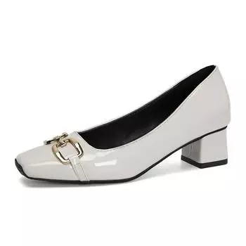 Cresfimix Women Cute Round Toe Grey Spring & Summer Office Square Heel Shoes Lady Fashion Office Pumps Zapatos De Mujer A321 34