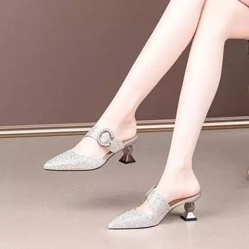 Cresfimix женские сексуальные золотистые высококачественные блестящие туфли на каблуке с кристаллами для весны и лета, туфли-лодочки для вечеринок Sapatos Femininas A376 35