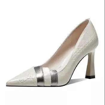 Cresfimix Zapatos De Mujer Women Sexy High Quality Real Leather Silver Party Stiletto Heels Lady Fashion Sweet Golden Pumps A251 34