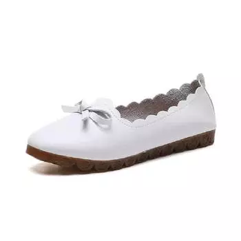 Cresfimix Zapatos De Mujer женские модные белые кожаные туфли с круглым носком на весну, без застежек, плоские туфли, повседневные коричневые туфли A9713 35