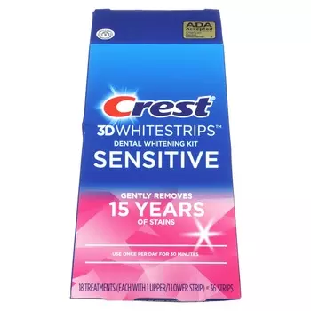 Crest, 3D Whitestrips Набор для отбеливания зубов, для чувствительных зубов, 36 полосок