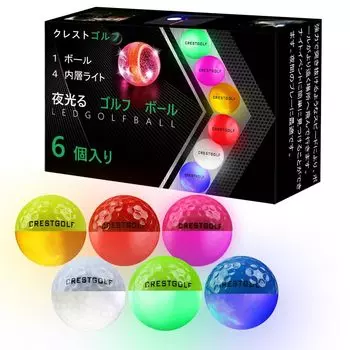 Crestgolf Glowing Golf Golf Glowing Может светиться в новом популярном гольфе 6 Гольф Многоцветные мячи, Мячи, Темный, Мячи, Части, Практика, (Обновлено)
