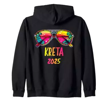 Crete 2025 Солнцезащитные очки Костюм Mall 2025 Толстовка с капюшоном на молнии чёрный