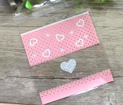 Creve Cell Valentine White Day Упаковочный пакет с дизайном в виде сердца Подарочный пакет Мешок с открытыми порами Мешок для шоколада Мешок для конфет Мешок для сладостей 13 x 10 см из 50 шт. (Розовый комплект)