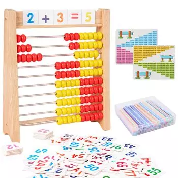 CRIMOCA 100 Ball Таблица для подсчета чисел 100 Ball Rainbow Abacus 100 Образовательное обучение Начальная школа Обучение Обучение Бусина