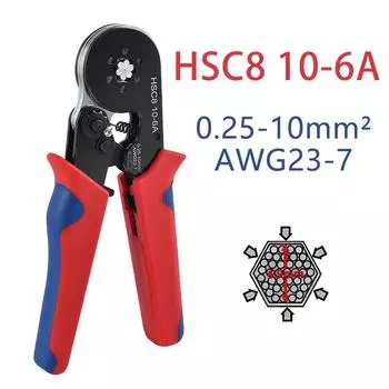 Клещи для обжима трубчатых клемм ручные инструменты HSC8 6-4A электрические мини компрессионные клещи для обжима проводов набор