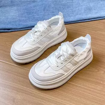 CRLAYDK Women s Platform Sneakers Cute Lace Up Fashion Skate Shoes Comfortable Casual Height Increase Tennis Flats for Lady 35