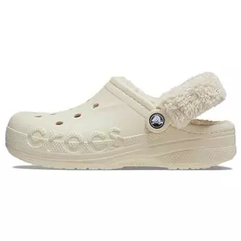 Crocs Сабо унисекс с ремешком Baya Lined Fuzz Strap Clogs белые 206633-11S 36-37