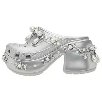 Crocs Siren Clog Simone Rocha Шипастые серебристые женские кроссовки 210646-041 38-39
