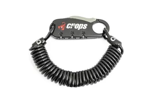 Crops Тросовый замок 3мм x 180см Черный 3-значный циферблат чёрный