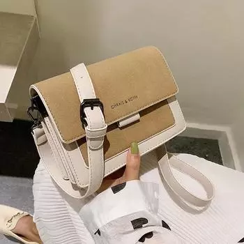 Cross-border Chic Маленькая сумка через плечо Женская маленькая квадратная сумка с широким ремешком Модная универсальная сумка через плечо Tide