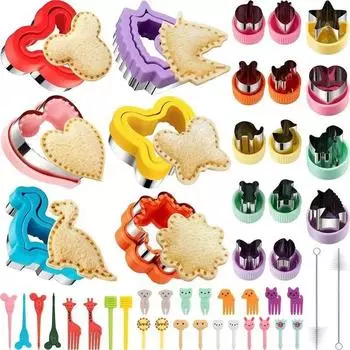 Cross Border New 48 Piece Cartoon Biscuit Mold Toast Sandwich Cutting Mold Fruit Printing Machine Baking Equipment