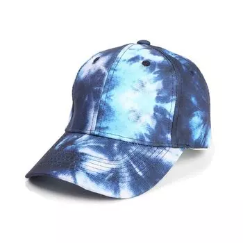 Cross-Border New Arrival Tie-Dye Gradient Color Baseball Cap Fashion Painted Boy and Girl Sunshade Hard Top Peaked Cap Factory Blue Adjustable