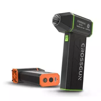 Crossgun новый ручной фен MINI X31, автомобильный наружный с фарами, кемпинг, барбекю, высокоскоростной турбовентилятор X31110VBO оранжевый/чёрный