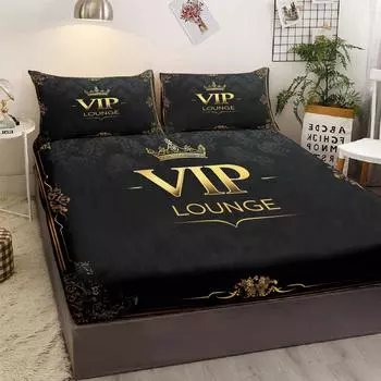 Crown Vip Pattern 3-Piece Bedding Set With Two Pillowcases, Suitable For Living Room And Bedroom (Room, Decor) 99cmx199cm