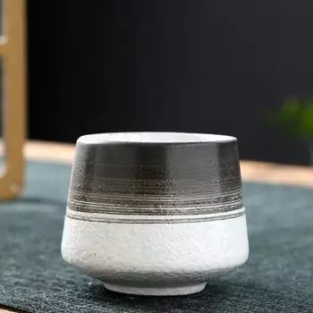 Crude Pottery Ceramic Teacup Kiln Transformation Drinkware Creative Coffee Cup Black