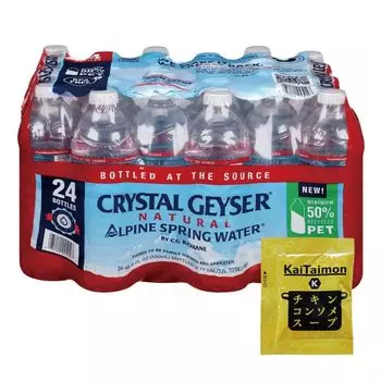 Crystal Geyser 500 мл 96 бутылок В комплекте с куриным супом Минеральная вода Природная вода Мягкая вода Питьевая вода Вода Оптовая закупка [наименование] консоме