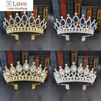 Кристалл Королева Тиара Корона Свадебная Диадема Для Женщин Головные Украшения Аксессуары Женские Украшения Для Волос Невесты Торжественное Украшение Головной Убор