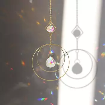 Crystal Sun catcher Prisms Hanging Prisms Rainbow Crystal Sun Sensor Pendant for Window Outdoor Garden Wedding Decoration