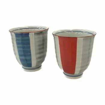 CtoC ARITA Teacup Multi Pair Teacup Unique Two Color Brush Made in Japan Arita Ware 428350 Large 7.88.3cm Small 7.48cm