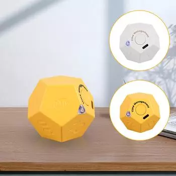 Cube Timer 450mAh Rechargeable Mini Time Management Cube 2 Alarm Mode Pomodoro Timer Cube Dodecagon Time Ball Dodecahedron Timer белый