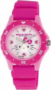 [Cue and Cue] Аналоговые часы Hello Kitty с водонепроницаемым уретановым ремешком и белым циферблатом 0029N001 женские розовые