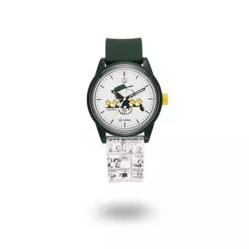 [Cue and Cue Smile Solar] Часы PEANUTS COLLECTION FOREST GOLF женские зеленые x желтые M