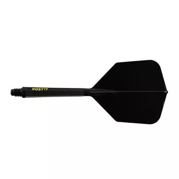 CUESOUL ROST 77 Integrated Big Wing Set of Black Flights with Yellow Large Size Flights, Shape, 3, Logo, (CS-77-1S-L)