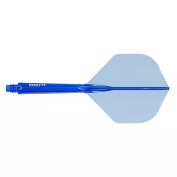 CUESOUL ROST 77 Transparent Set of Clear White Large One-Piece Flights, Standard, 3, Blue, Logo, (CS-77-XB3T-L)