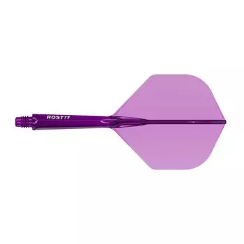 CUESOUL ROST 77 Transparent Set of Clear White Medium One-Piece Flights, Standard, 3, Purple, Logo, (CS-77-XB7T-M)