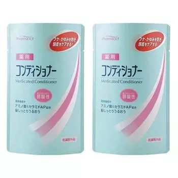Cumano Medicated Conditioner Mildly Acidic Refill, 2 Pieces, 400ml