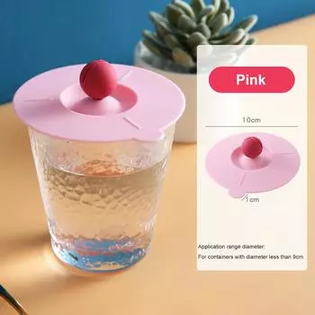 Cup Cover Non-toxic Silicone Round Universal Water Cup Lid Anti-dust Coffee Mug Sealed Cap With Spoon Holder Heat-Resistant Lid