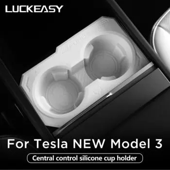 Cup Holder For Tesla Model 3 Highland 2025 Car Interior Accessories Central Control Drinks Holder Silicone Water Cup Storage Box
