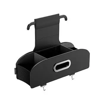 Cup Holders, Tissue Box, Hooks Rear Storage Car Hook 5-in-1 Foldable Fixed Buckle Car Seat Back Storage Box Vehicle Storage Box чёрный
