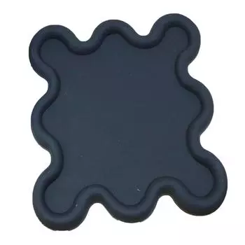 Cup Mat PVC Irregular Shape Heat Resisting Waterproof Household Bowl Mat for Kitchen Black чёрный