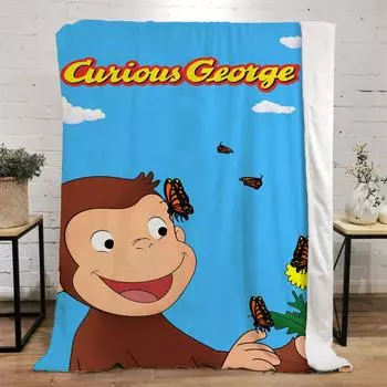 Curious George Blanket Bed Blankets & Throws Luxury Bedding Beach Towel Interior for Home Knitted Plaid Throw Knee Fluffy Soft & 30x40in