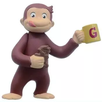 Curious George Everyday Figure Tea Gacha Gacha Capsule Toy George s [4.George s Time] (Single Item)