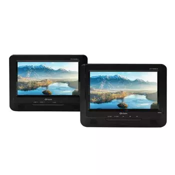 Curium портативный DVD-плеер CPRM совместимый с 9-дюймовым двойным монитором TFT LCD DVD [Yamazen] (169) AC/DC CPD-TM90(В) чёрный