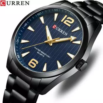 CURREN Новые лучшие мужские часы Повседневные кварцевые часы Простые мужские водонепроницаемые часы