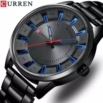 CURREN новые модные простые стильные мужские часы, кварцевые наручные часы, мужские часы с ремешком из нержавеющей стали