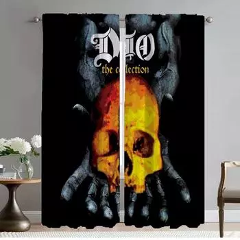 Curtains for Bedroom Rock-DIO Window Curtain for Room 2 Panel Shades Partition Home Interior Curtains Halloween Decoration Child W50xH70cmx2pcs-CL