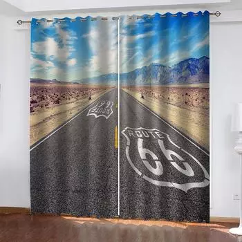 Curtains For The Home 3D Desert Landscape Printed Curtains For Noise Reduction, Privacy In Teenager S Bedroom And Living Room W70xH160cmx2&Grommet Top