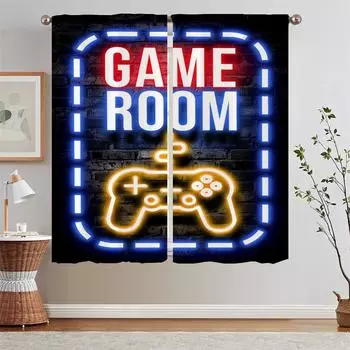 Curtains Play Station Blinds Kitchen Curtains for Doors Window Curtain Living Room Decoration Tulle in Kitchen Tentacles Blind W50xH70cmx2pcs-CL