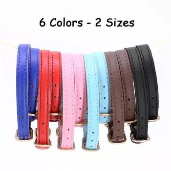 Custom Leather Cat Collar Personalized Small Dog Puppy Collar Engraved Cat Pet Collars Adjustable for Chihuahua Yorkie Red XS S XS